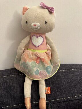 B Toys Pink Cali Cat Plush Doll Ballerina Dancer 15" Baby Tutu Battat LX3